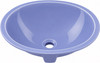 Double sided hand painted oval bathroom sink blue