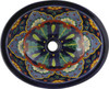 rustic cobalt and green talavera sink