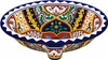Double sided hand painted oval bathroom sink baroque floral