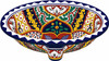 Double sided hand painted oval bathroom sink baroque floral