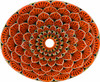 Orange petal double sided hand painted oval bathroom sink overflow holes