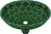 Emerald lotus double sided hand painted oval bathroom sink