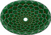 Emerald lotus double sided hand painted oval bathroom sink overflow holes
