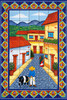 Mexican village talavera tile mural