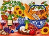 Sunflowers and bread talavera tile mural
