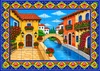 Talavera mediterranean canal tile mural
