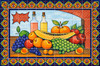 Mexican talavera tile mural fruit harvest