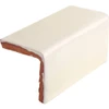Mexican Talavera V-cup corner tile trim with glazed finish and two sides that wrap around a wall corner