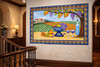 Mexican vineyard talavera tile mural design showcased in a house interior as a decorative artisan tile statement