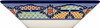Talavera vessel rectangular sink above countertop lattice floral top view