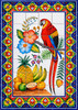 Talavera parrot tropical fruit tile mural
