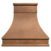 Island copper range hood, front view
