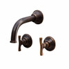 Custom wall-mounted bronze faucet with curved spout