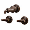 Bronze wall-mount faucet set with vintage dark patina finish