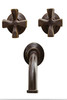 Brass cross handle wall faucet front view