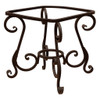 Decorative scroll iron table base designed for square tabletop