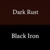 Swathcnes demonstrating dark rust and black color decorative scroll round and square iron table bases finish options