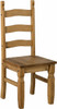 Rustic Mexican wooden chair with ladder back and turned legs