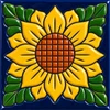 Sunflower mexican relief tile