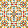 Talavera relief tile quatrefoil cross floral pattern nine tile set showing deep embossed details