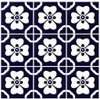 Talavera relief tile navy floral pattern showing nine identical raised tiles