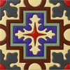 Mexican relief tile with cross star design