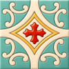 Mexican cross medallion talavera relief tile