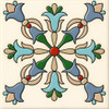 Mexican talavera relief tile floral cross pattern