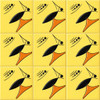 Mexican abstract bird mid century relief tile shown as nine complete identical relief tiles