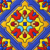Talavera floral geometric mexican relief tile