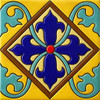 Talavera diamond fleur cross relief tile
