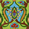 Mexican talavera relief tile baroque floral