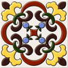 Talavera relief scroll medallion tile