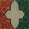 Moorish cross talavera relief tile