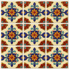 Talavera relief medallion tile nine tile relief set showing full pattern with clean grout lines