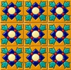 Mexican relief tile with tonalá floral design showing 9-tile layout.
