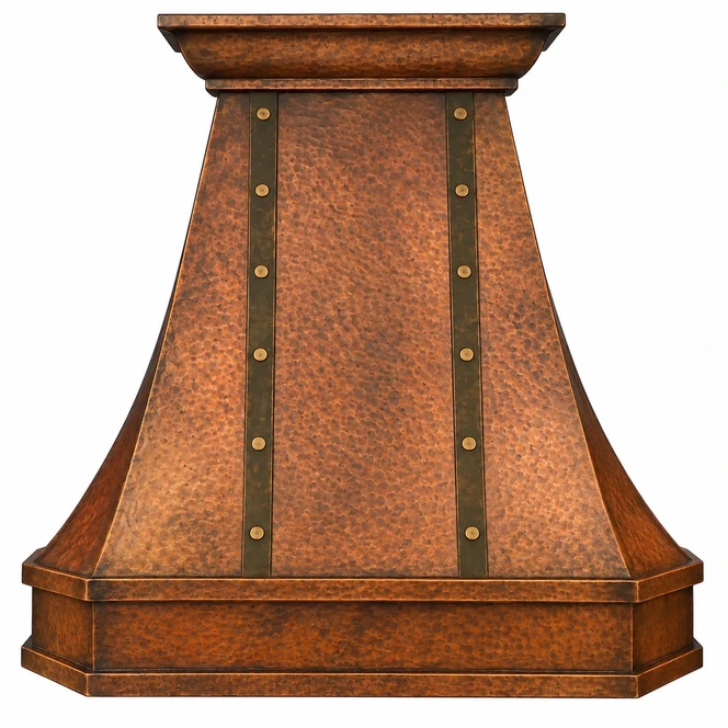 36-Inch Bell Copper Range Hood with Tapered Front Kitchen Images