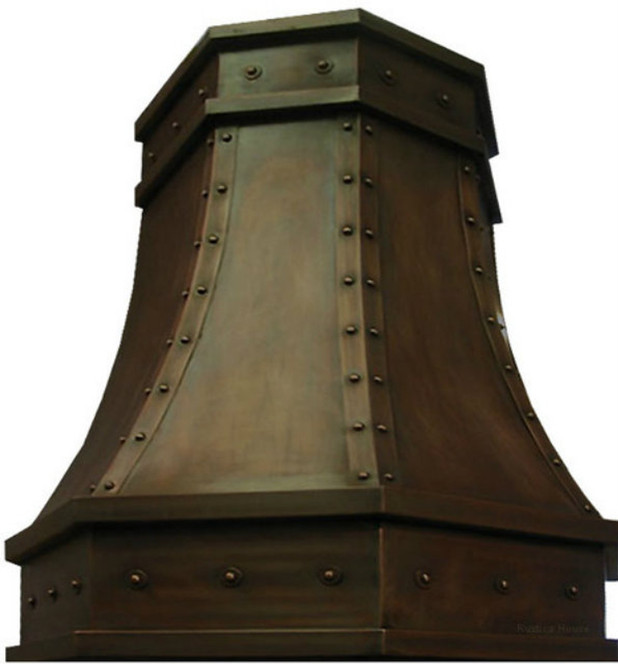 Copper Range Hood – Denver | Custom Island Vent Hood in Hand-Hammered Copper