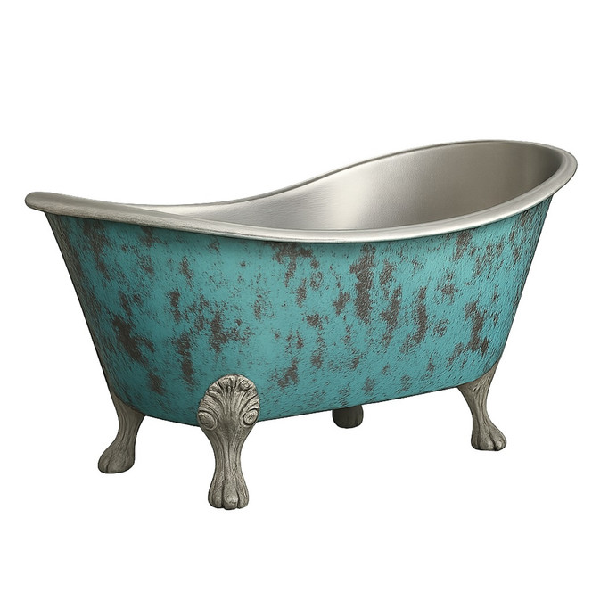 Clawfoot Verdigris Copper Bathtub – Vintage Artisan Luxury