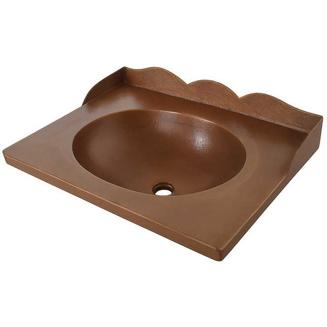 Copper Bathroom Countertop with Backsplash & Sink