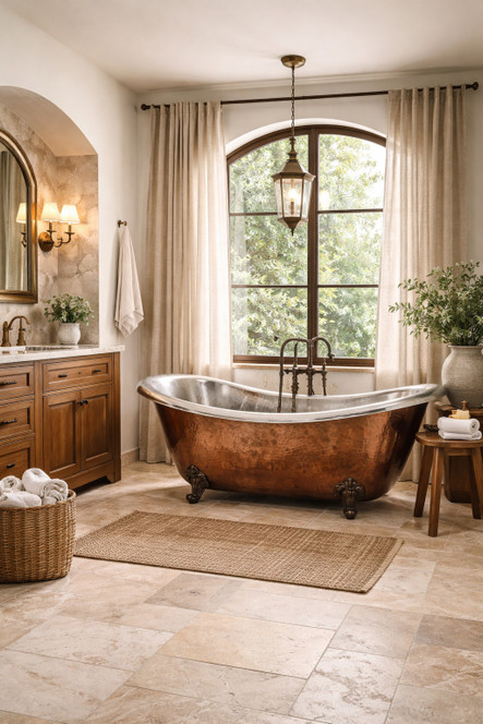 What Color Goes Well in a Bathroom with a Copper Bathtub