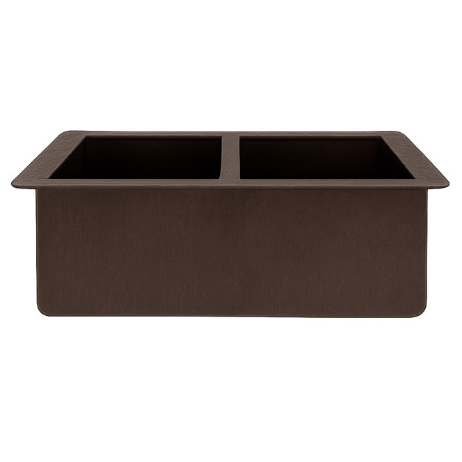 Apron Copper Kitchen Sink – Double Basin | Hand-Hammered Elegance