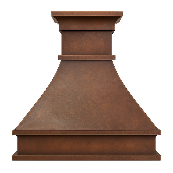 Handmade Copper Range Hood Cover – French Provincial Stepped Chimney