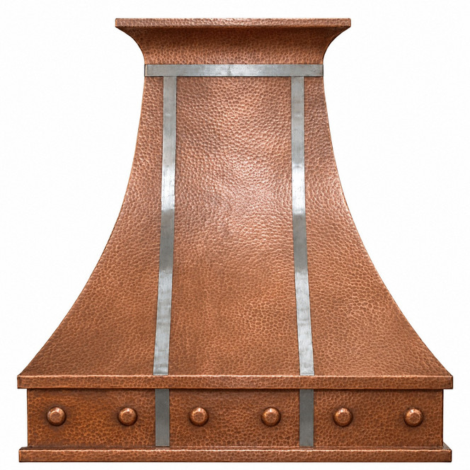 Copper Hood with Vertical Zinc Straps Lifestyle Images