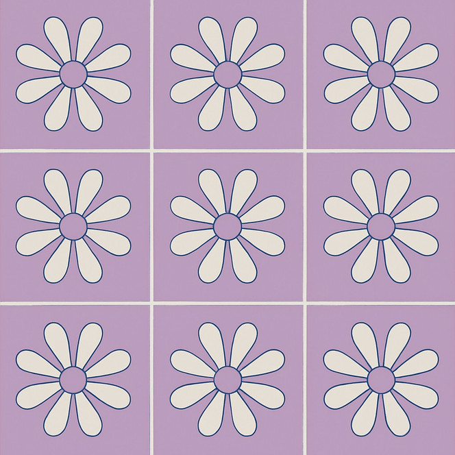 Lavender Daisy Talavera Tile Lifestyle Ideas | Decorative Ceramic Inspiration