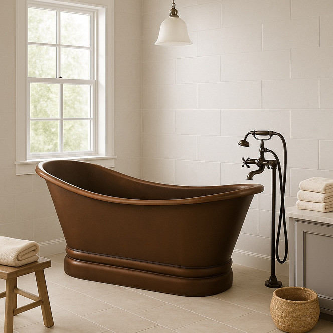 Dark Patina Hammered Copper Soaking Bathtub Guide