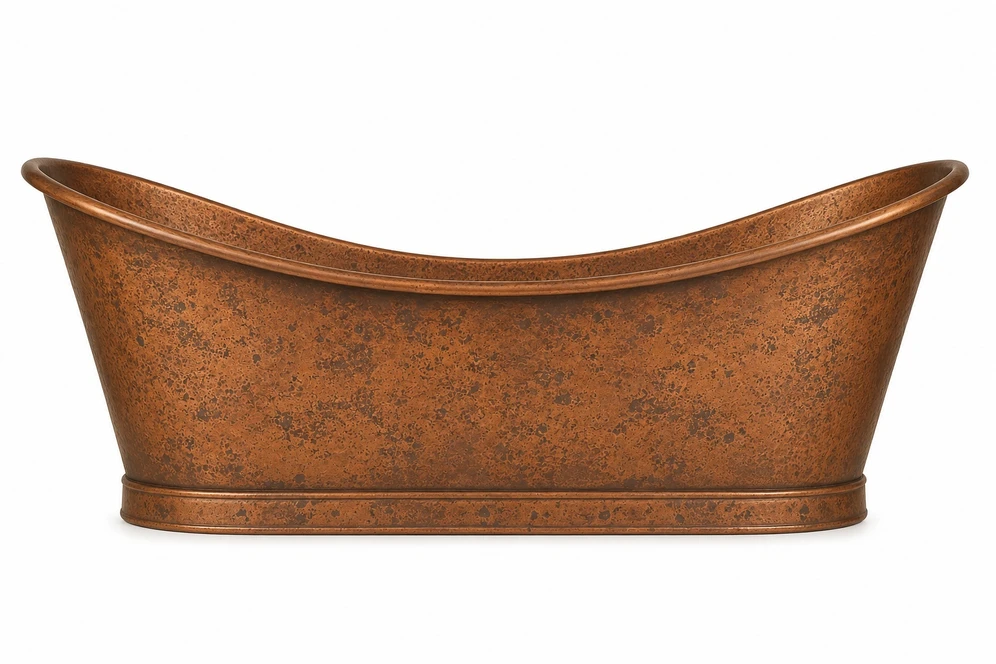 Double Slipper Copper Bathtub for Two Bathroom Images