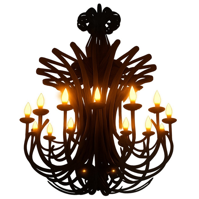 European Revival Iron Chandelier | Hand-Forged Wrought-Iron Lighting