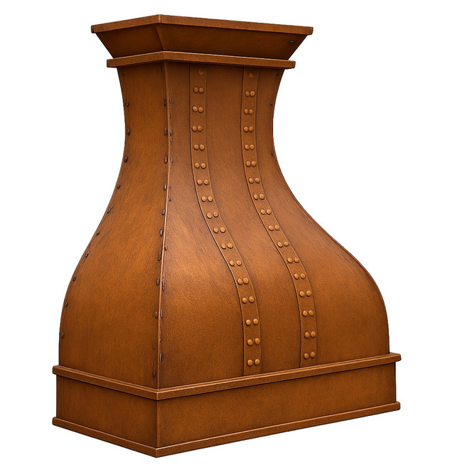 Hand-Hammered Chamfered Copper Vent Hood | Artisan Kitchen Focal Point