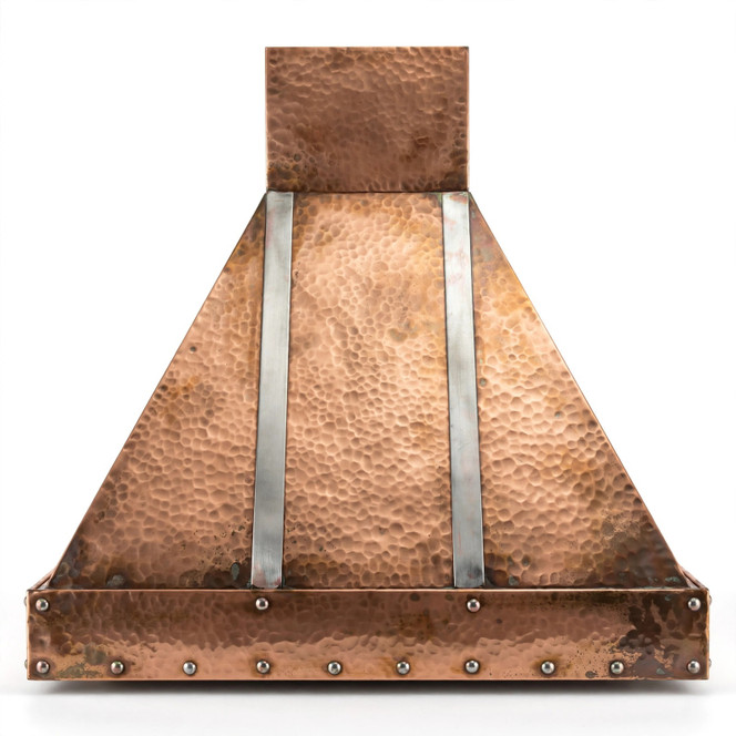 Hammered Pyramid Copper Hood Zinc Straps Images